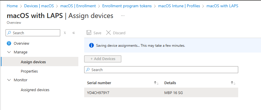 Selecting devices from Apple Business Manager